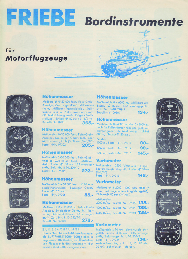 FRIEBE Bordinstrumente Flyer